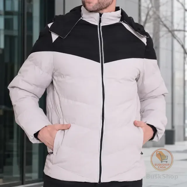 Jaqueta Bobojaco Com Capuz Bolso Zíper Casaco Frio Inverno
