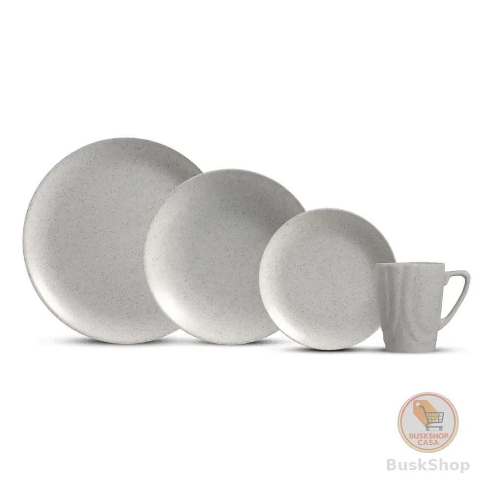 Aparelho De Jantar 16 Peças -  Concrete Alleanza Branco Lisa