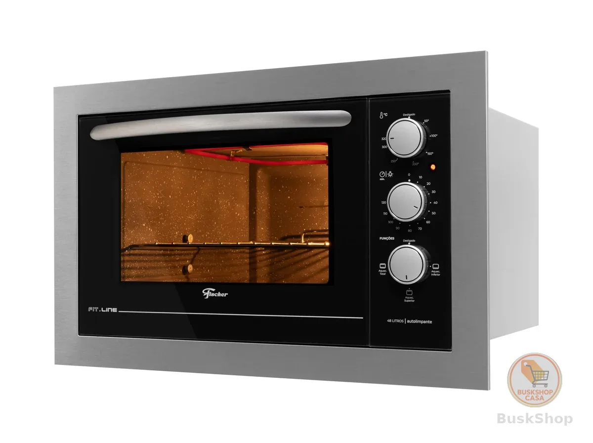 FISCHER FORNO ELÉTRICO EMBUTIR FIT LINE 48L INOX 220V 34493-95486