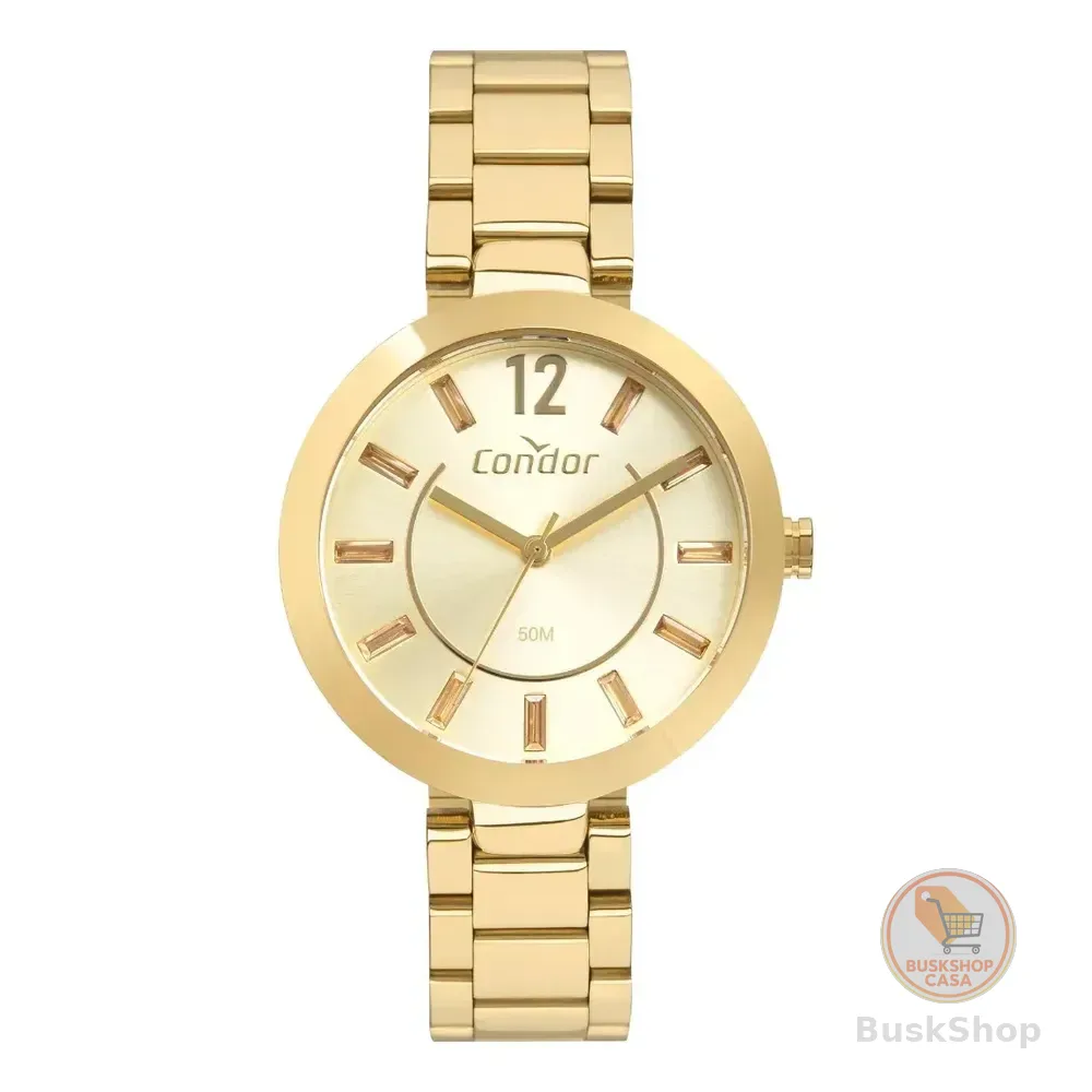 Kit Relógio Condor Feminino Dourado Co2035ncb/k4x Dourado Champanhe