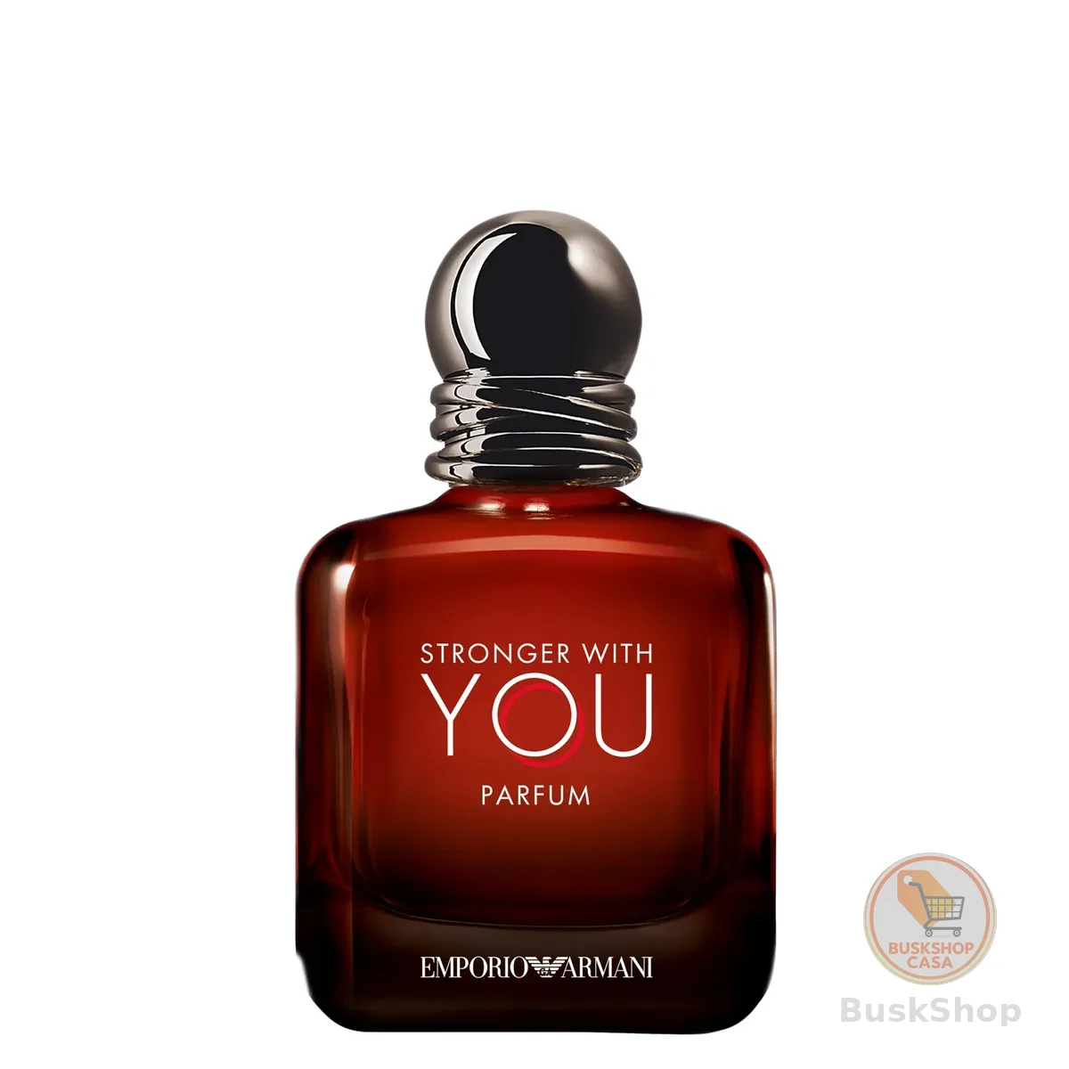 Armani Beauty, Stronger With You Parfum, Giorgio Armani Perfume Masculino, Fragrância Fougère Ambarada e Amadeirada com Notas de Baunilha Picante, Couro, Pimenta Rosa e Lavanda