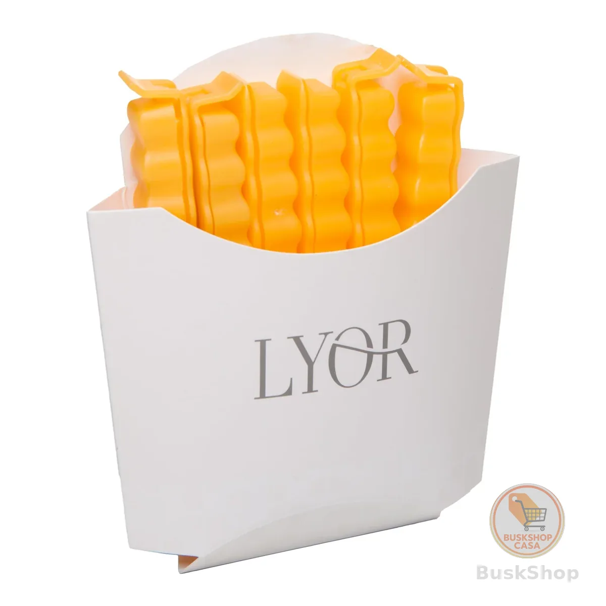 LYOR - Conjunto 6 Prendedores para Embalagens Suporte Imã French Fries Bege Plástico