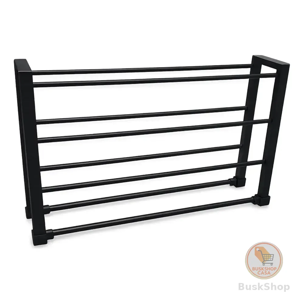 Sapateira Horizontal Organizadora Calçados Aço 4 Prateleiras Preto
