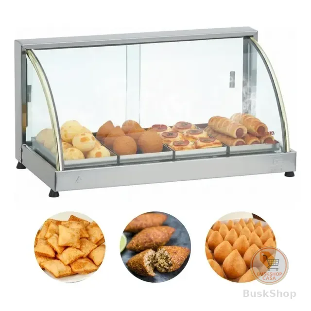 Vitrine Eletrica Expositora Quente Salgados 4 Bandejas
