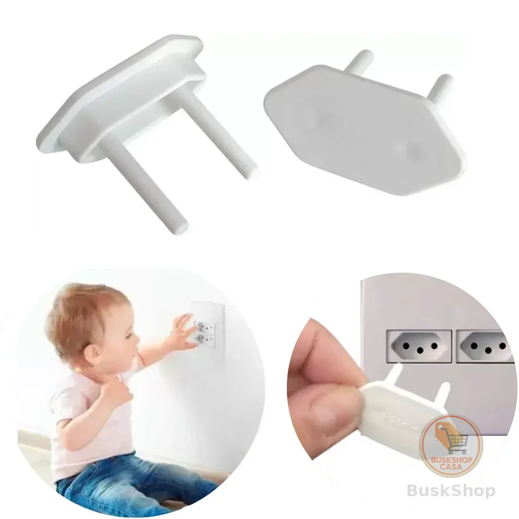 Kit 24 Protetor de Tomada Bebê Segurança Contra Choque Elétrico