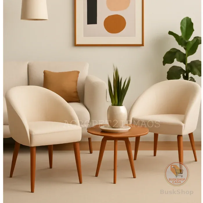 kit 2 Cadeira Lua Decorativa Poltrona Lua Sala de Estar Salão Quarto Estética Decoração Recepção