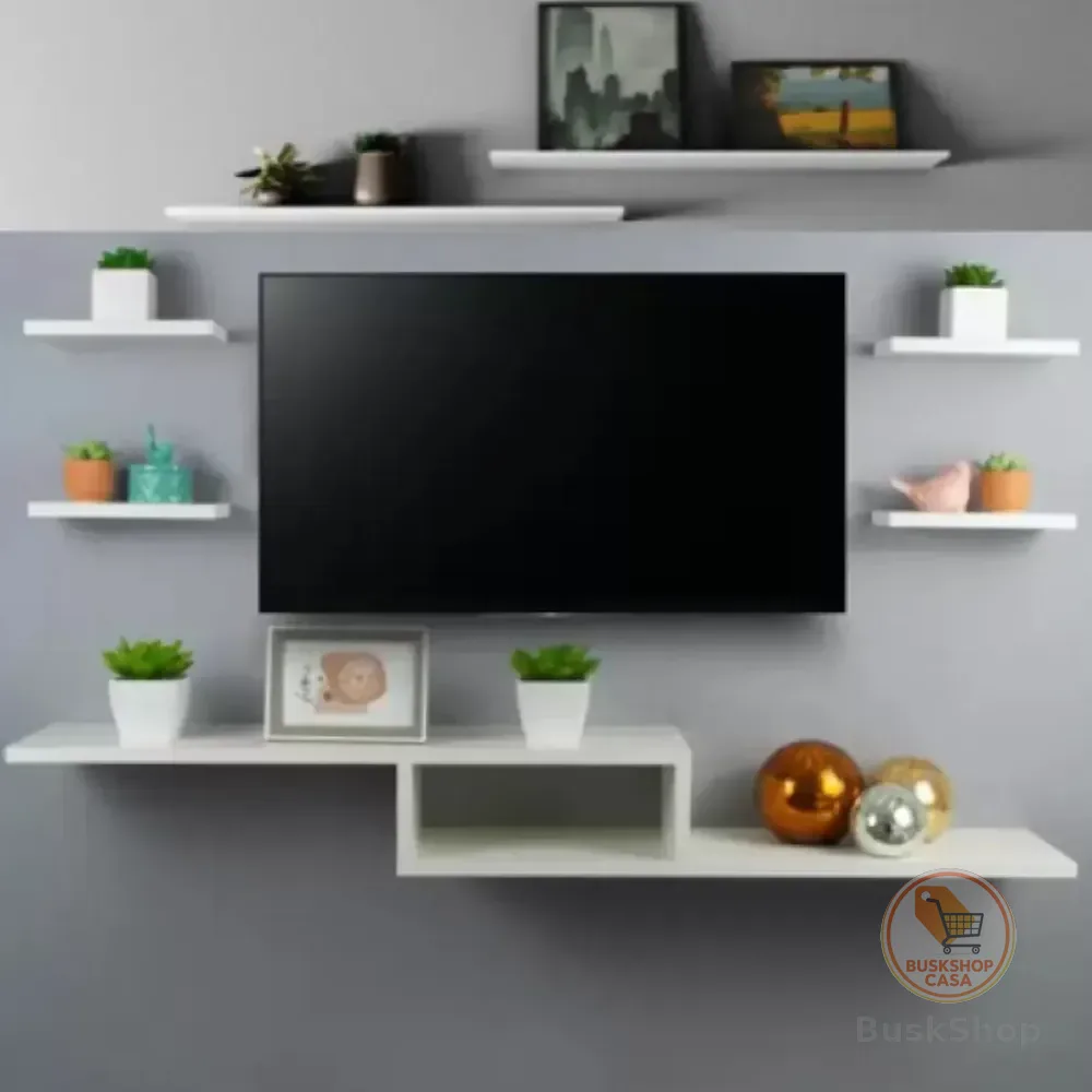 Rack Suspenso Para Quarto E Sala Com 6 Nichos Prateleira