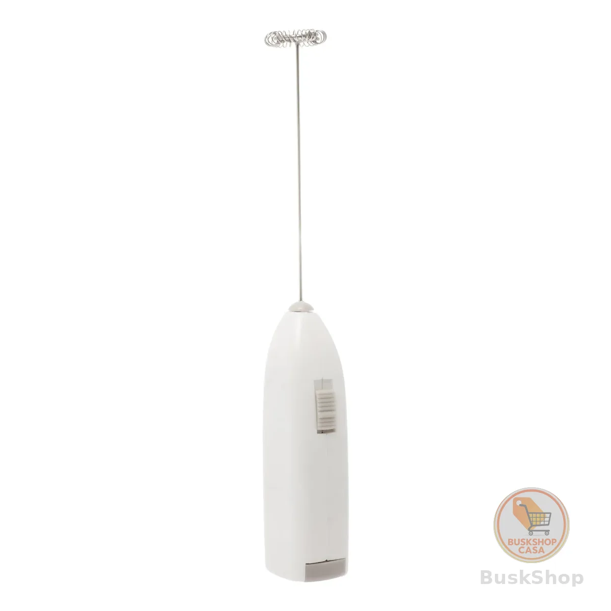 LYOR - Mini Mixer Misturador Elétrico para Bebidas - Inox e Plástico Branco - Eficiente e Compacto para Batidas e Misturas Rápidas