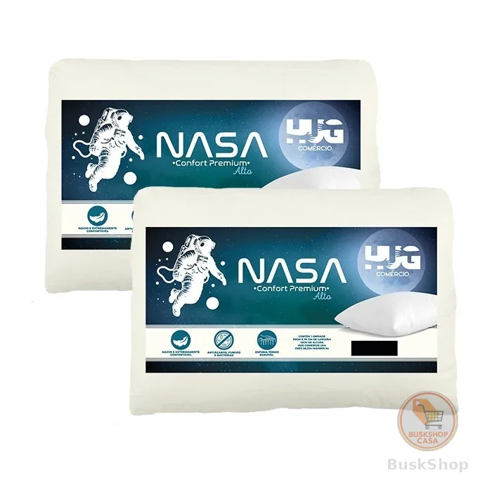 Kit 2 Travesseiros Nasa Alto Viscoelástico 13cm Confort