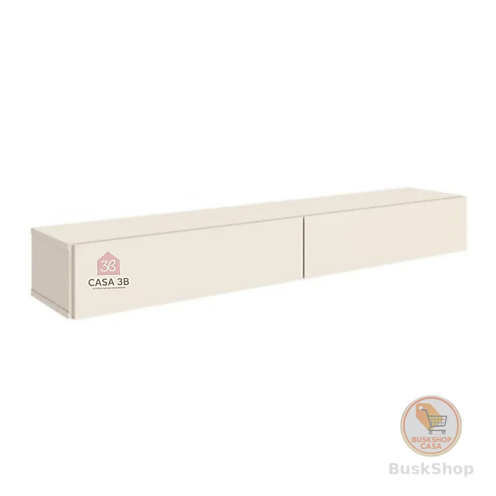 Rack Suspenso para Painel ou TV até 55 Polegadas 2 Portas 1,10m Off White Paris