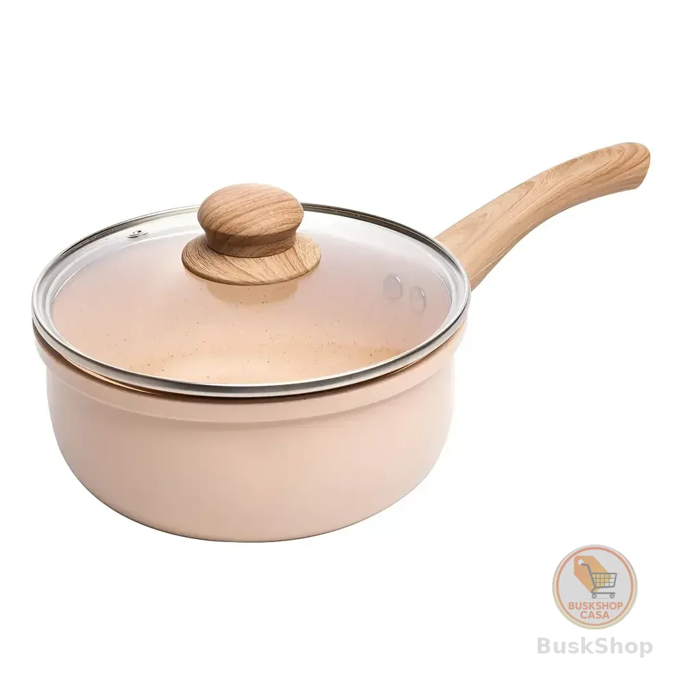Panela Antiaderente Cerâmica De Indução Bege 18cm - Lyor