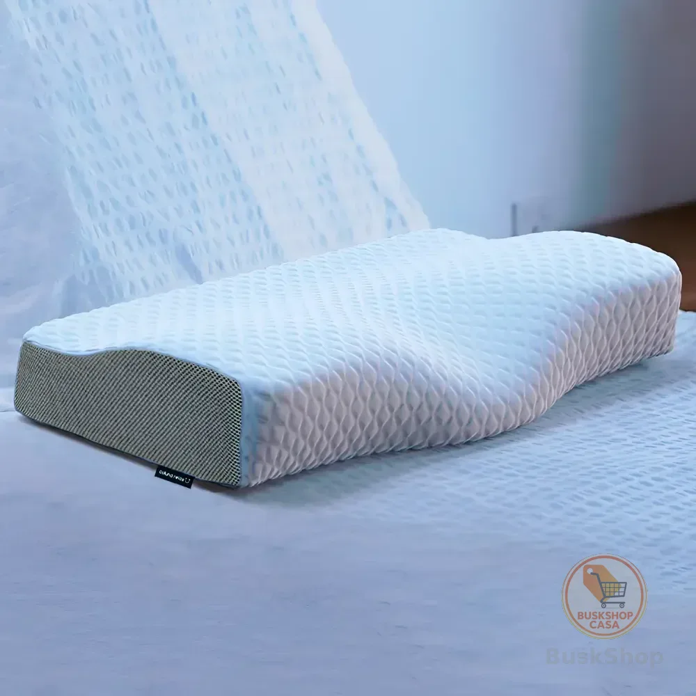 Travesseiro Cervical Nasa - Coluna Relax - Carvão Ativado Cor branco e cinza