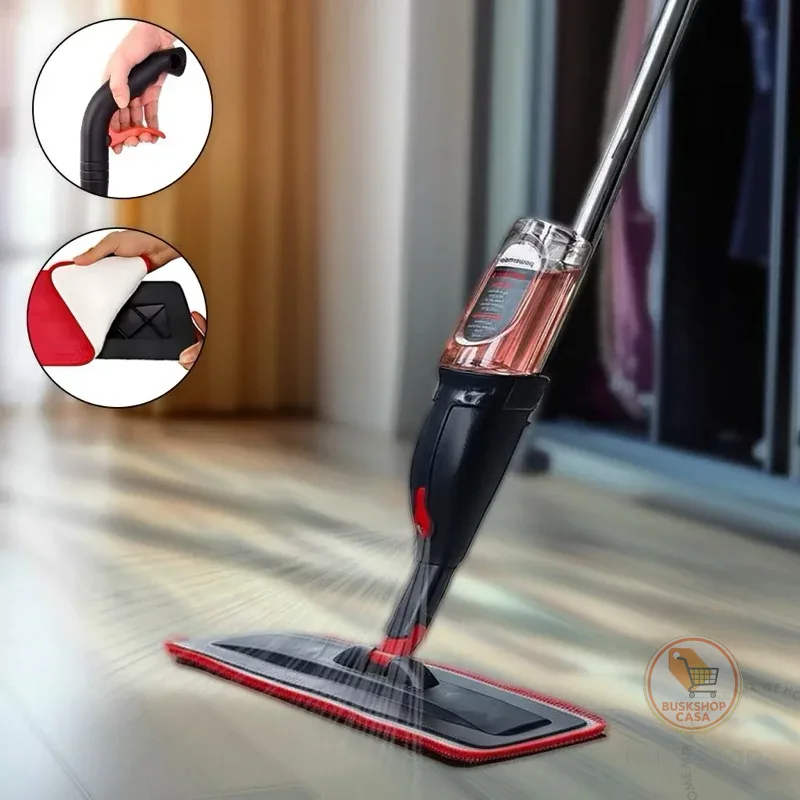 Mop Spray Rodo Esfregão Reservatorio Microfibra  Gatilho Aplicador Com Refil Multiuso Chão Vidros