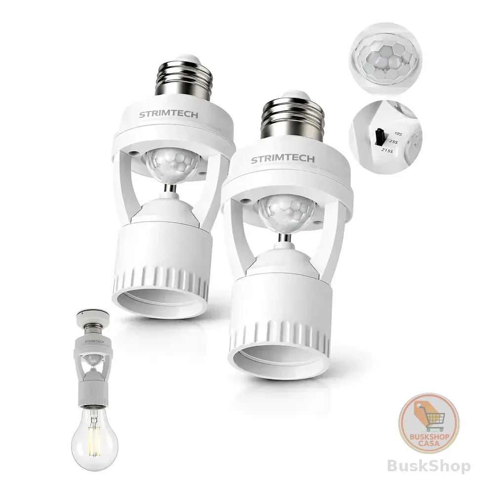 Kit 2 Sensores De Presença Iluminação Lâmpada Soquete E27 Branco