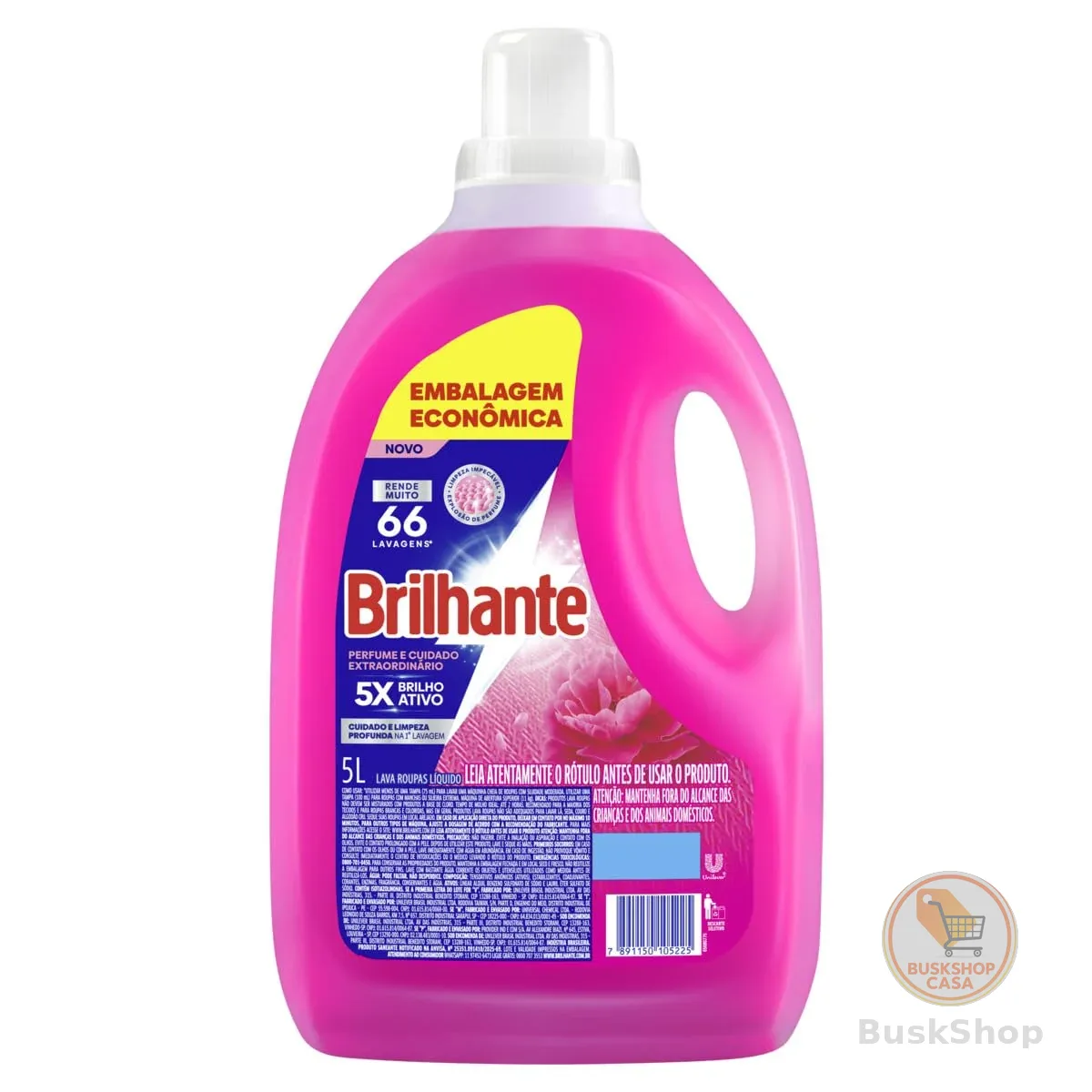 Brilhante Lava-Roupas Líquido Perfume e Cuidado Extraordinário 5L