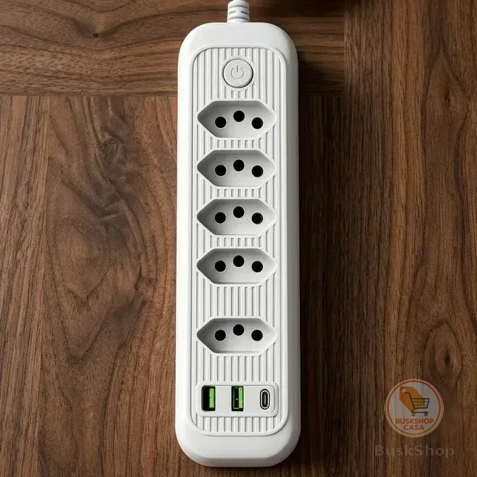 Extensão Elétrica Tomadas Usb Type-c Bivolt 2m Chave Liga Jxb75+2+1