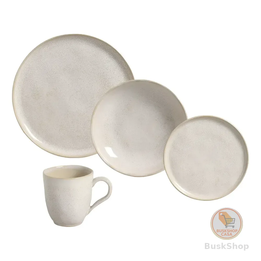 Aparelho de Jantar 16 Peças Stoneware Porto Brasil Off-White