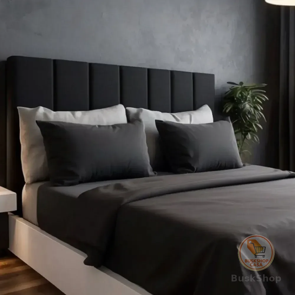 Cabeceira Para Cama Casal Box Estofada C/ 7un Varias Cores Preto
