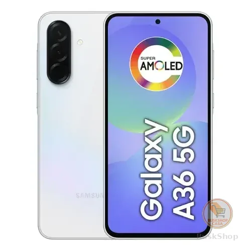Smartphone Samsung Galaxy A36 5G 128GB 6GB RAM Câmera Tripla de até 50MP Selfie de 12MP IP67 Super AMOLED 6.7'' NFC Recursos AI Android e Segurança Snapdragon - Branco