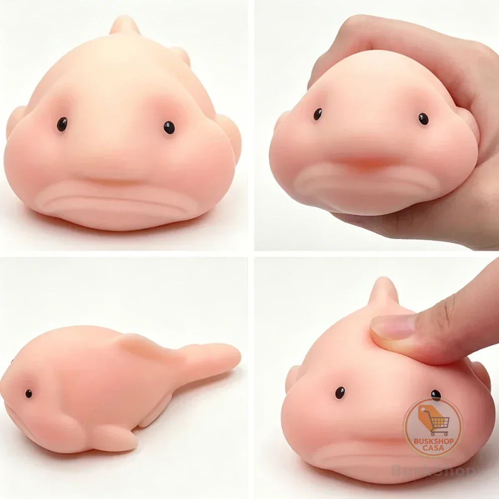 Brinquedo Anti-stress Macio e Apertável em Formato de Peixe, Brinquedo de Mesa de Peixe Feio de Subida Lenta, Presente para Alívio da Ansiedade