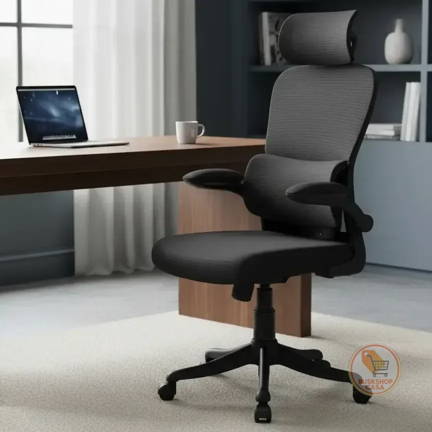 Cadeira Escritório Ergonômica Genebra B500 Luvinco Cor Preto Com Suporte Lombar Estofado Mesh