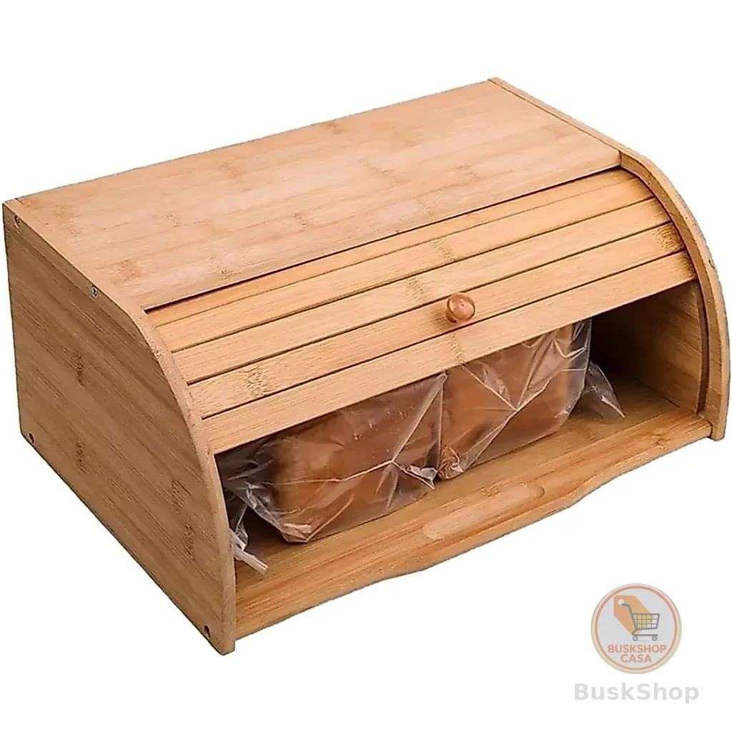 Porta Pão Bambu Com Tampa Retrátil Mimo Style BM20354