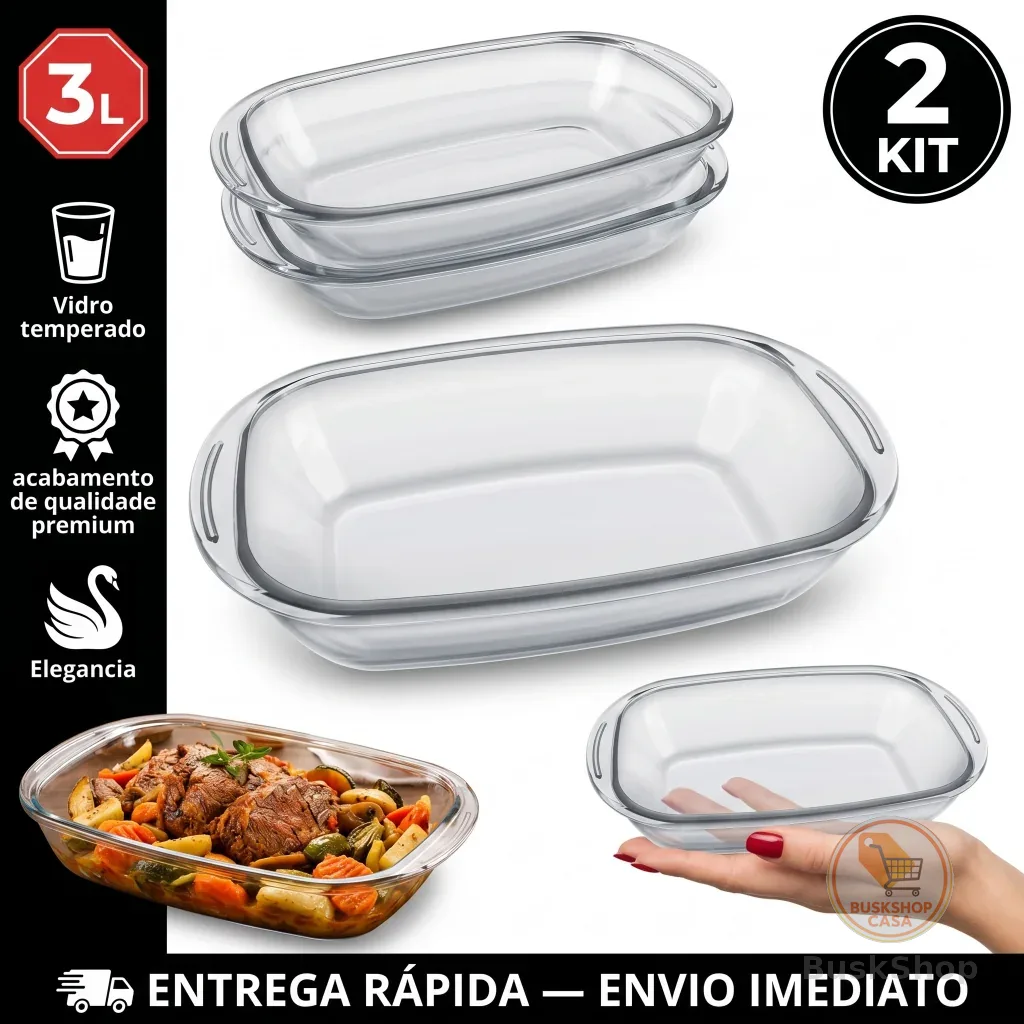 Kit Jogo de 02 Assadeiras Retangulares Nadir Marinex