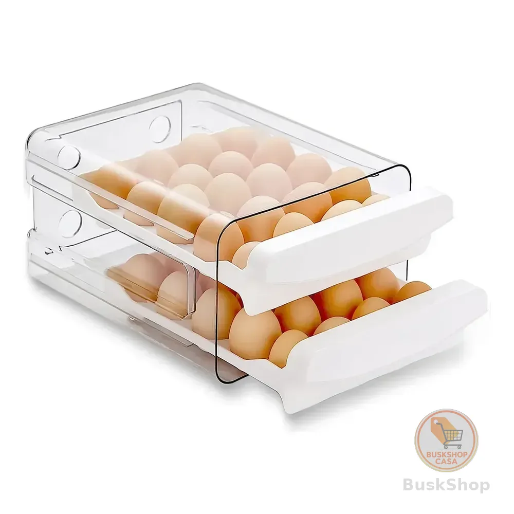 Organizador Porta Ovos 40un Com Tampa Geladeira Cozinha Branco