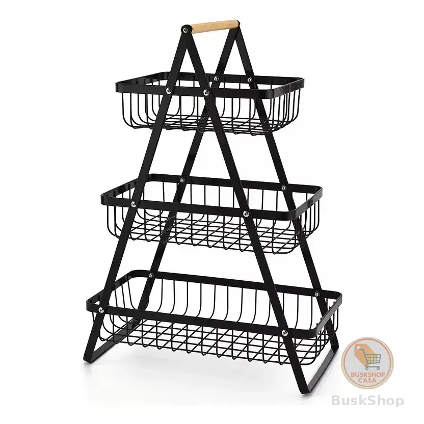 Fruteira De Mesa 3 Andares Cesto De Frutas Legumes Multiuso