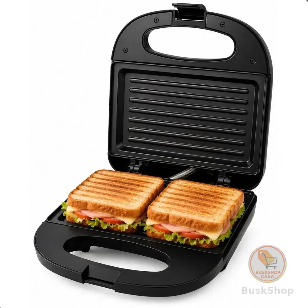 Sanduicheira Elétrica Preta 127v Compacta Para Lanches