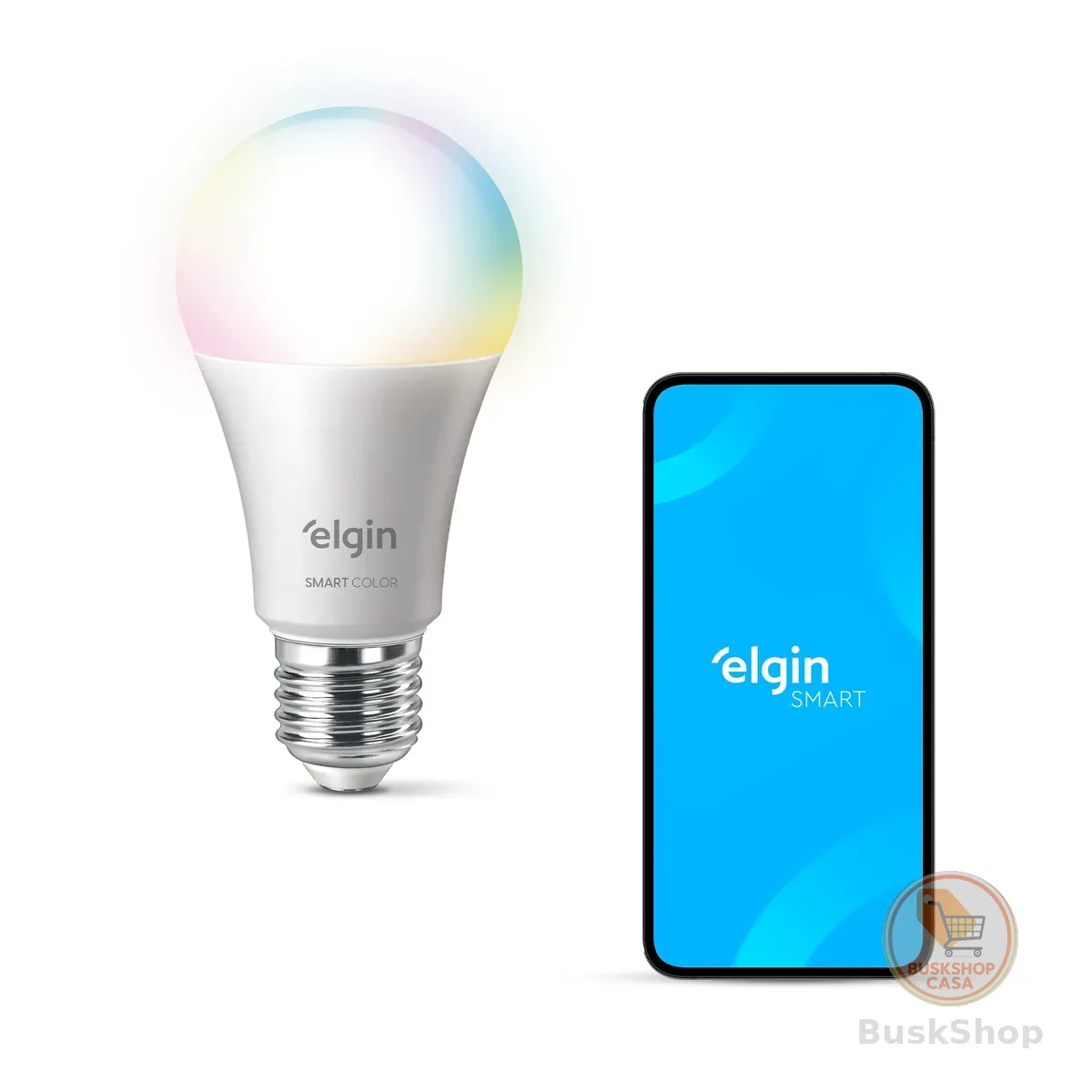 Lâmpada Inteligente Mais Potente 15W Smart Color RGB Wifi Elgin compatível com Alexa e Google Home