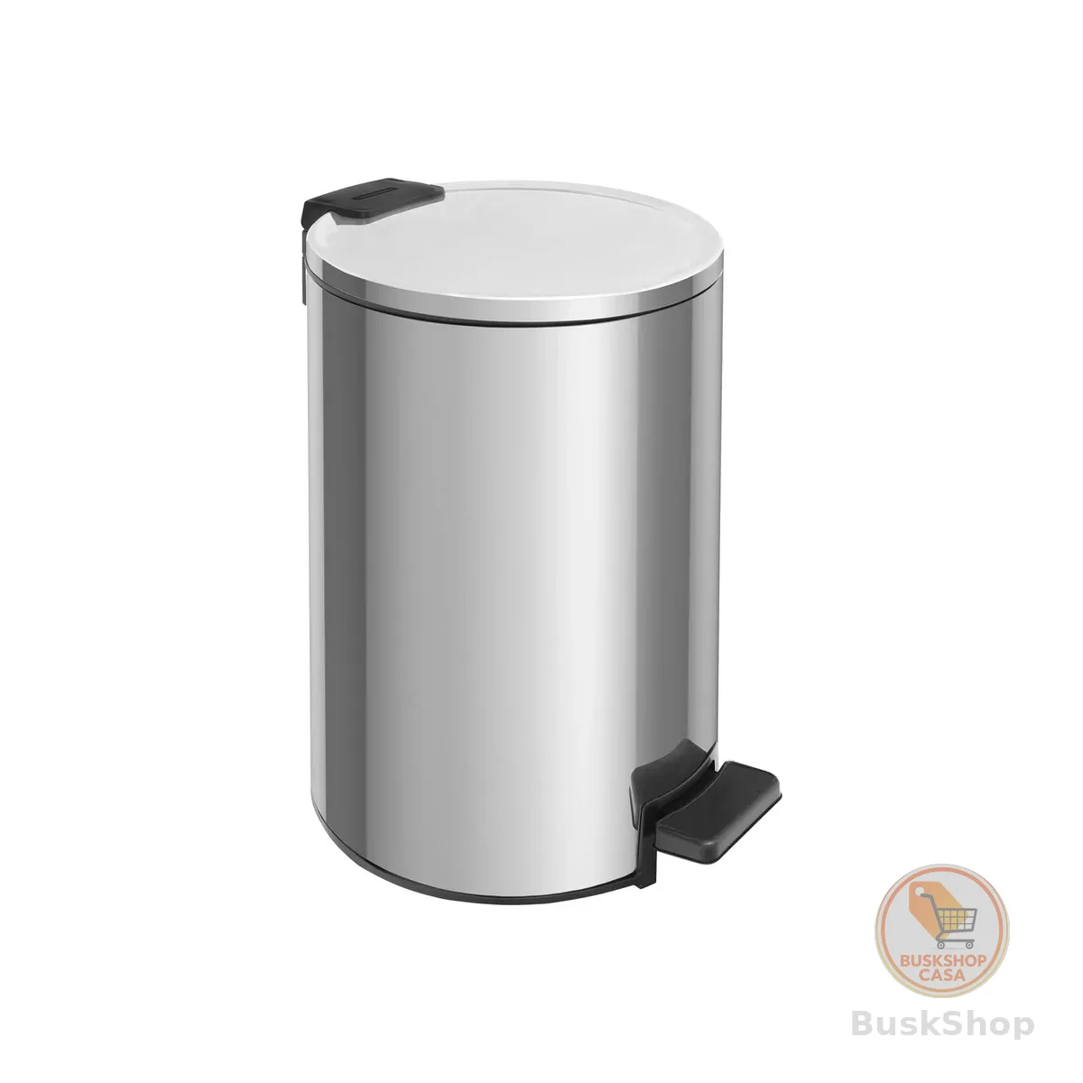 Lixeira com Pedal Tramontina Loop em Aço Inox com Acabamento Polido e Balde Interno 12 L