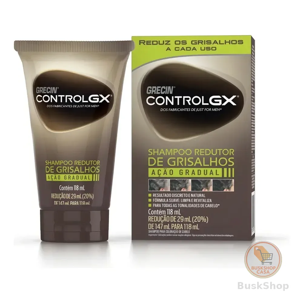 Shampoo Redutor de Grisalhos Grecin Control GX Para Todas os Tons Cabelo 118ml
