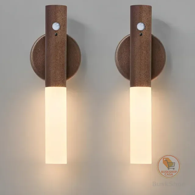 2pcs Luz Noturna Com Sensor Movimento  Lâmpada Magnética Usb