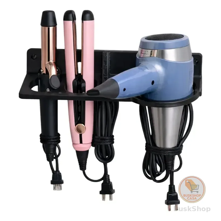 Suporte Para Secador De Cabelo Escova Multiuso Organizador
