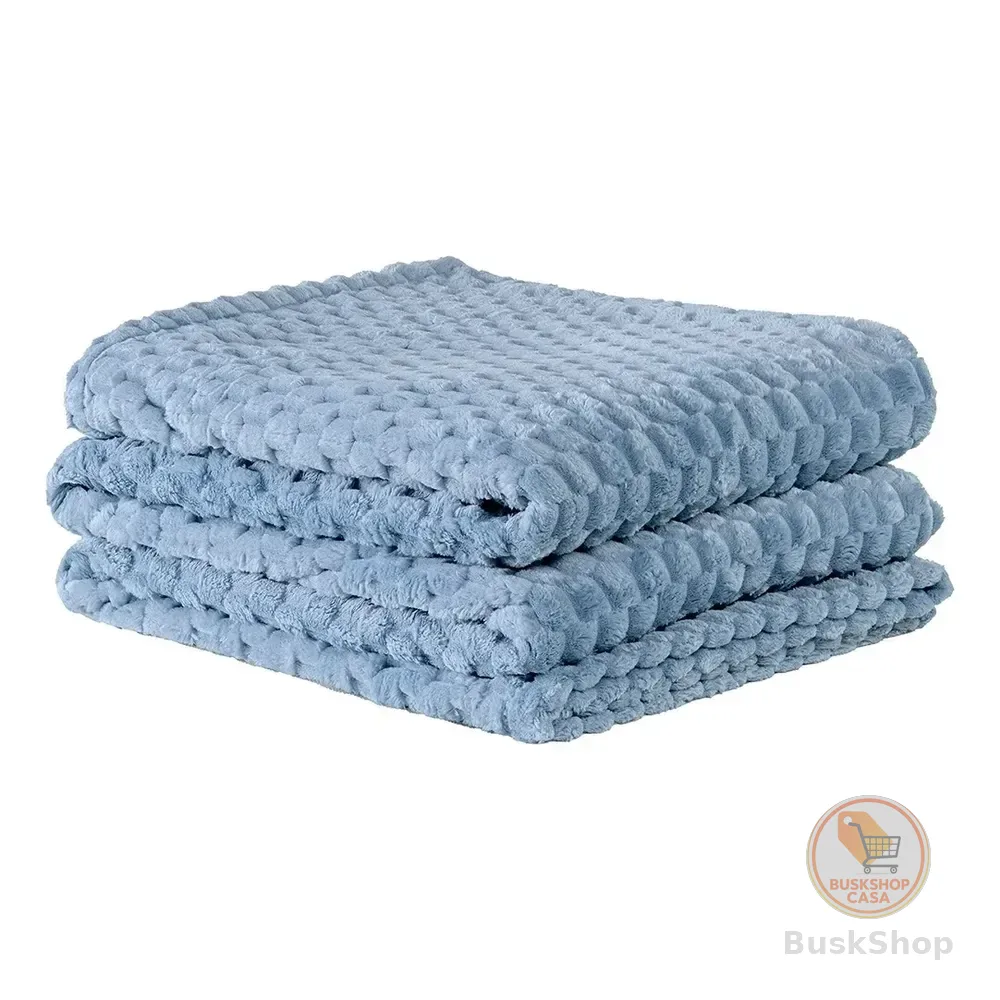 Cobertor Manta 2,40m X 2,20m Casal Queen Relevos Marshmallow Mirtilo