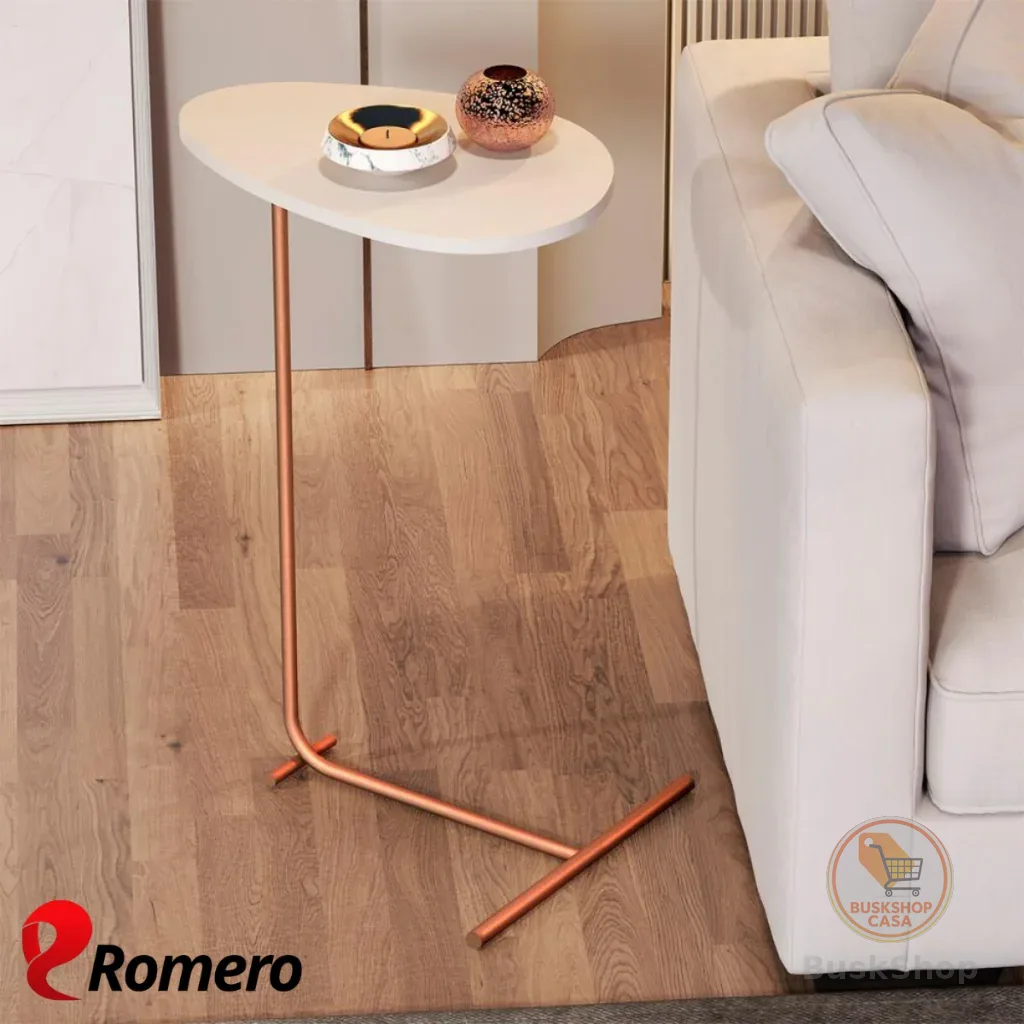 Mesa Apoio De Sofá Mesa Orgânica Com Pés De Metal 
