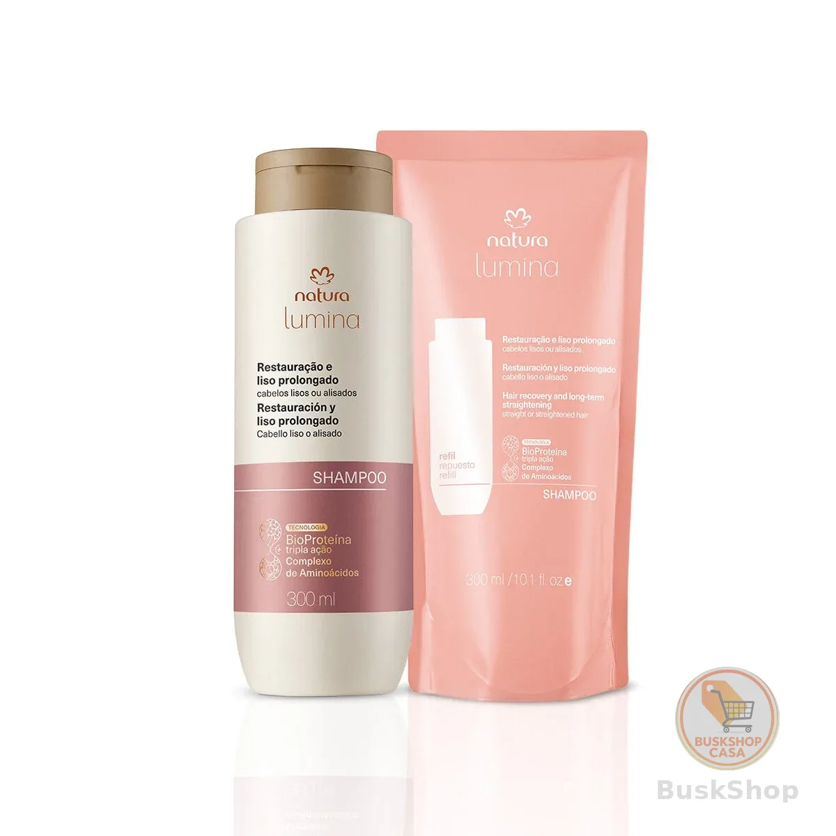 Kit Lumina Shampoo Restauração e Liso Prolongado