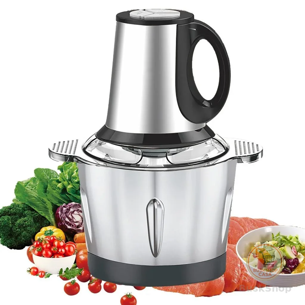 Triturador De Alimentos Inox 110v E 220V  Carne e Legumes Elétrico 2 L 3L e 5 L INOX