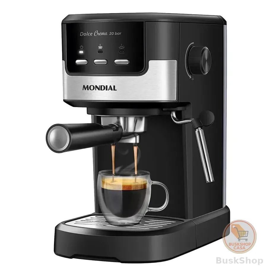Cafeteira Espresso Dolce Crema 20 Bar Mondial Preto/Inox 1200W C-21-E-CNP
