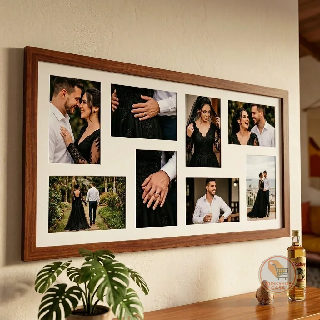 quadros decorativos  8 fotos 10X15 porta retrato decoração elegante de parede escolha o modelo