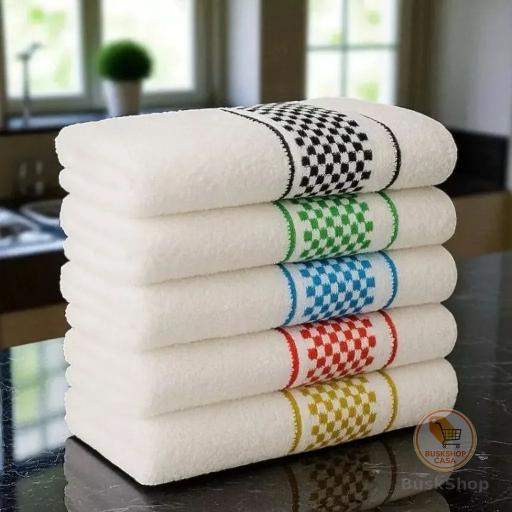 Jogo 6 Panos de Prato Jacquard 100 % Algodão 40 × 65 cm – Alta Absorção, Estilo e Qualidade!