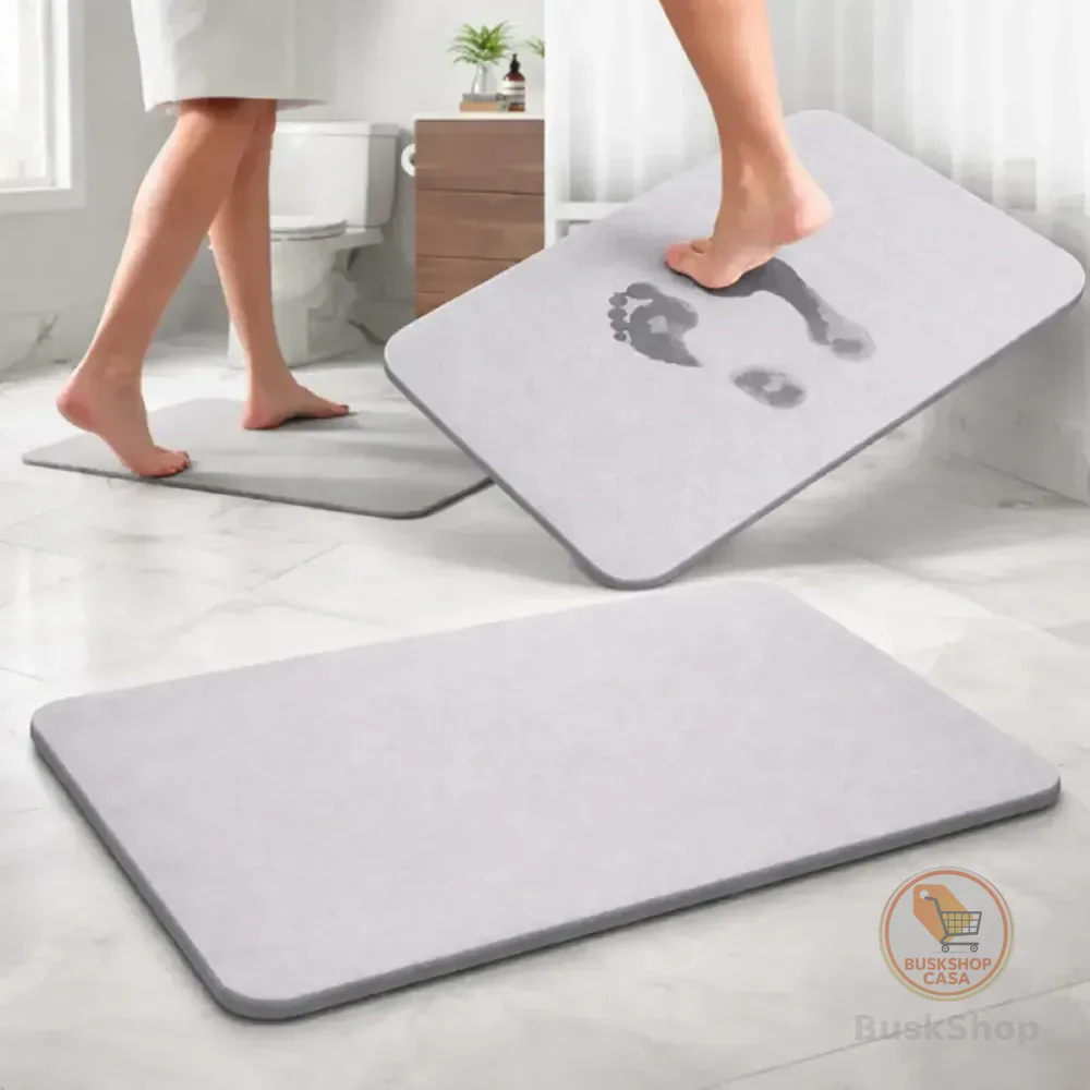 Tapete De Pedra Diatomita Banheiro Secagem Instantânea 60 Cm Cinza