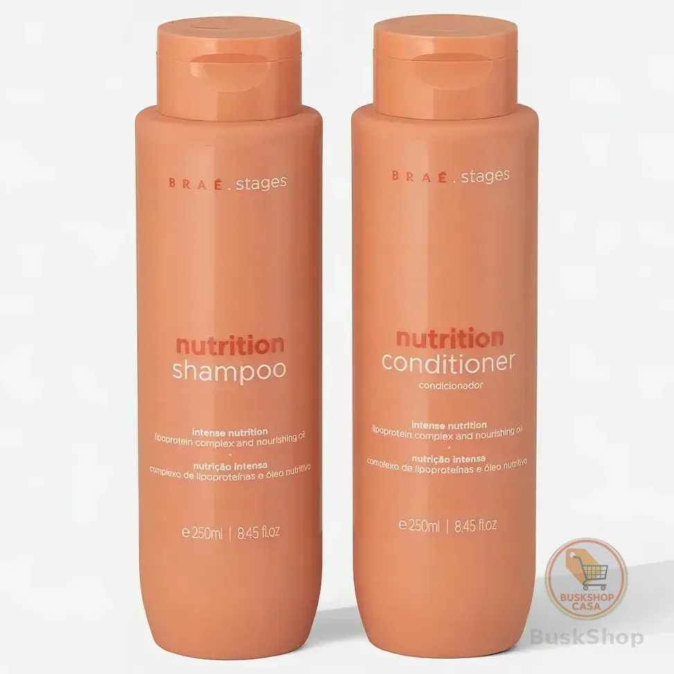 Kit Braé Stages Nutrição: Shampoo e Condicionador para Cabelos Ressecados e sem Vida
