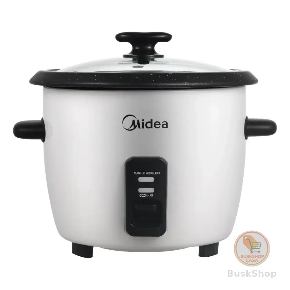Panela De Arroz Elétrica Midea 7 Xícaras Cozimento Á Vapor Com Tampa De Vidro