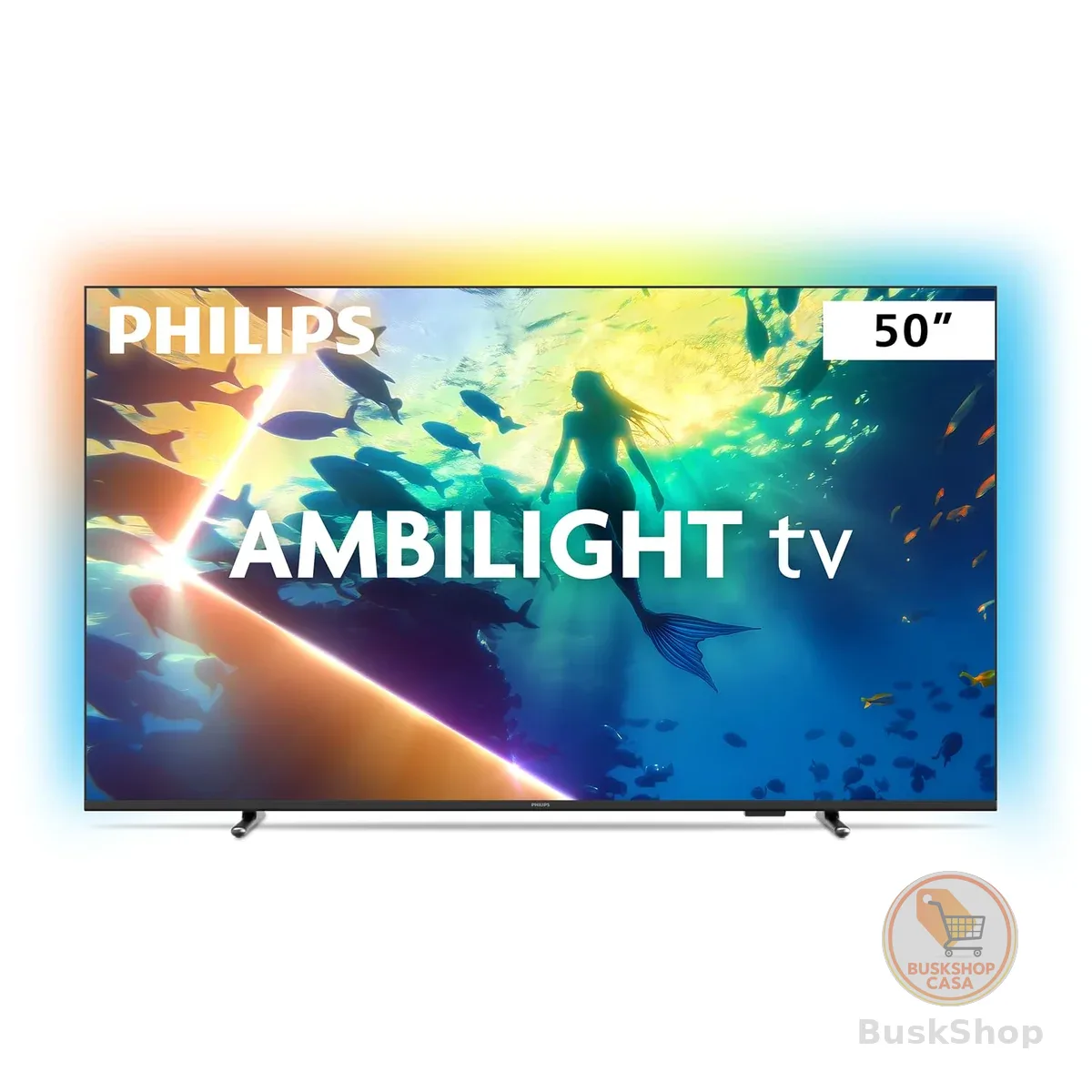 PHILIPS, Smart TV Ambilight 50" 4K, Titan OS, 50PUG8100/78, Comando de Voz, HDR10+/Dolby Atmos, VRR/ALLM, Bluetooth