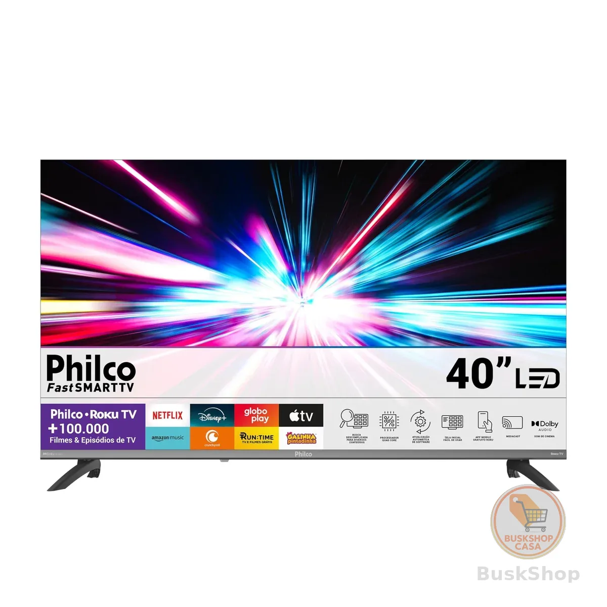 Smart TV 40" Philco Roku TV HDR10 Dolby Áudio P40CRA