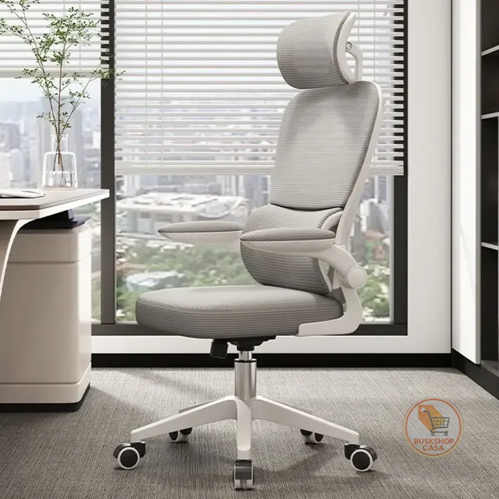 Cadeira Escritório Ergonômica Python Fly Cor Cinza Com Supor Cinza Malha