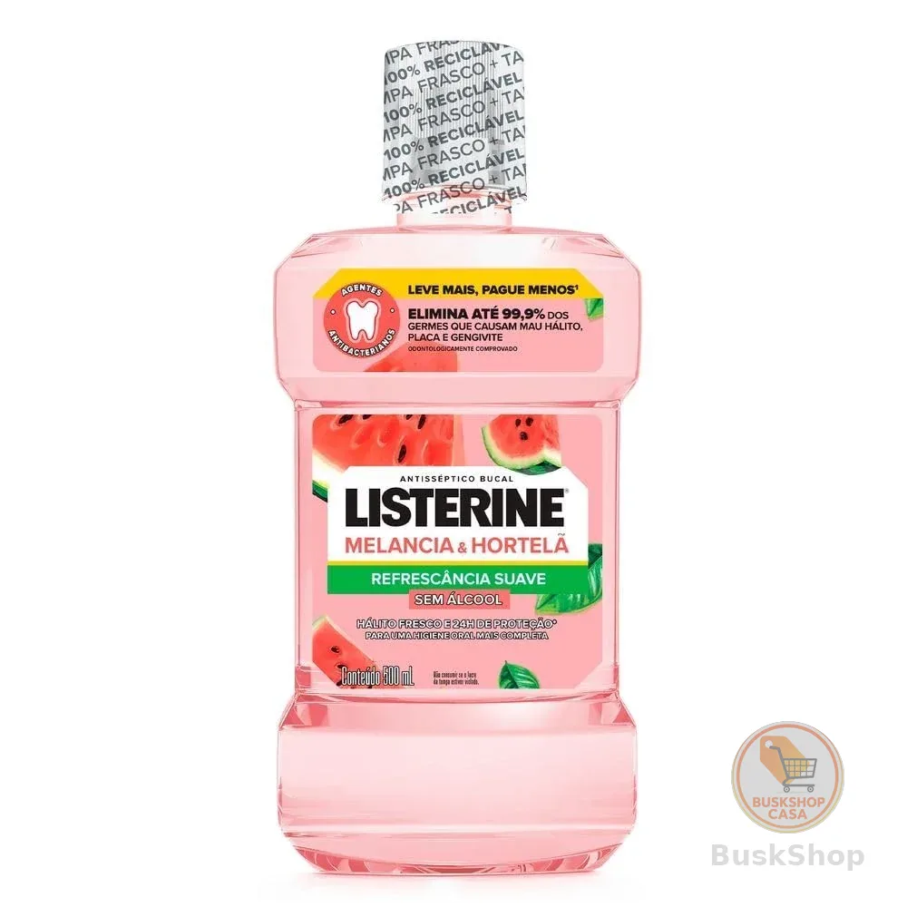 LISTERINE® Melancia & Hortelã Enxaguante Bucal Sem Álcool, 500mL