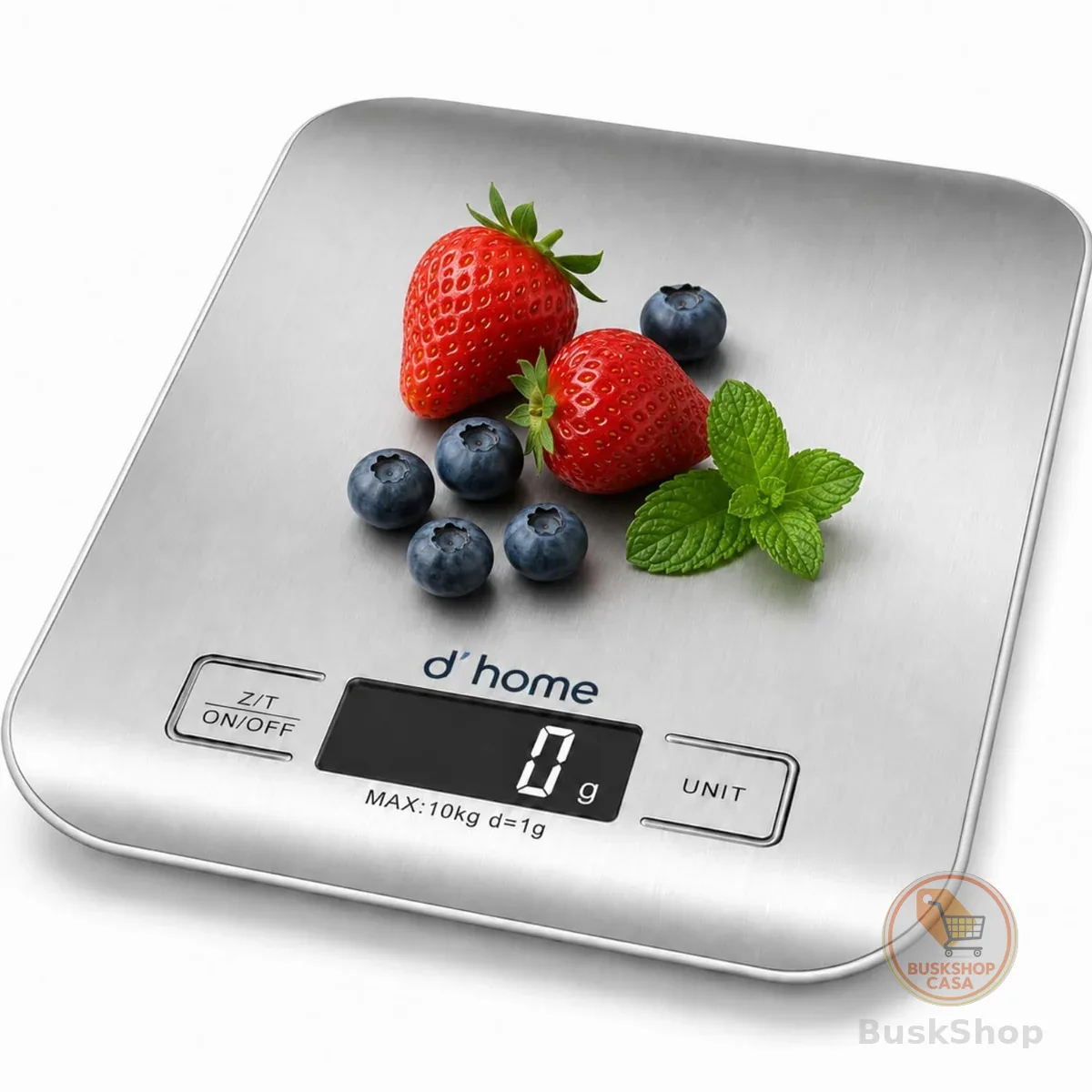 Balança de Cozinha Inox Digital para Alimentos Dieta Fitness Alta Precisão Resistente a Água Com Base Antiderrapante e Visor de Alta Definição Pesagem de 1g até 10kg Premium